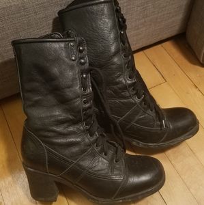 Genuine leather lace-up boots (US 6.5)